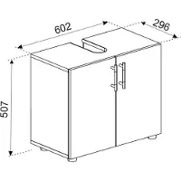 VCM Holz Waschbeckenunterschrank | Badschrank | Maße: H. 51 x B. 60 x T. 30 cm | 2 Drehtür | modernes Badezimmermöbel - Flandu ll