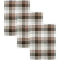 Kracht 3er Pack Halbleinen Geschirrtücher Karo anthrazit