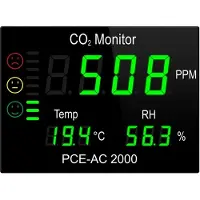 Pce CO2-Messgerät -AC 2000 Raumluftqualität mit Temperatur und Feuchtigkeitsanzeige