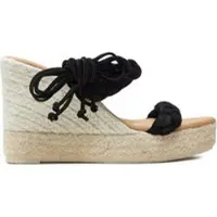 MANEBI' Espadrilles Hamptons Two Braided Bands Wedge Espadrilles K 1.0 WE Schwarz
