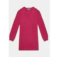 United Colors of Benetton Strickkleid 1UTKCV002 Rosa Regular Fit