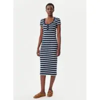 Tommy Hilfiger Kleid für den Alltag Henley WW0WW43864 Dunkelblau Slim Fit