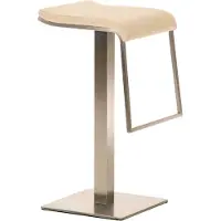 CLP Barhocker Lameng Stoff E78 mit Edelstahlgestell creme