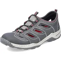 Rieker Herren Sneaker Slipper grau kombi, Herren:41 EU