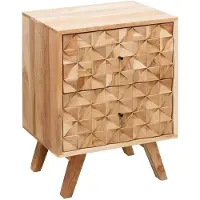 KADIMA DESIGN Handgefertigtes Nachtkästchen aus Massivholz, moderner Landhaus-Stil, 2 Schubladen. 44x35x61 cm |