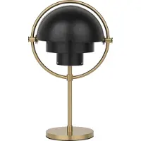 Gubi Multi-Lite Portable Tischlampe, messing/schwarz, 30 cm - , Multi-Lite, dimmbar, Gold / Messing, für Wohnzimmer, Metall, Design