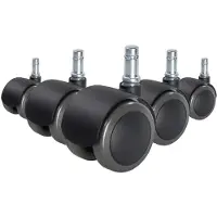 Hjh OFFICE 5x ROLO FIX 10mm/50mm Hartböden - Stuhlrollen Schwarz