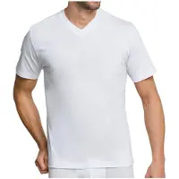 Schiesser Herren American T-Shirt 2er Pack - 1/2 Arm, Unterhemd, V-Ausschnitt