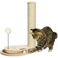 PawHut Kratzstamm für Katzen, 40 cm, Kletterbaum mti Katzensäule, Kratzbaum