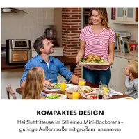 Klarstein AeroVital Fry Heißluftfritteuse 1500W 10l Timer 9 Programme