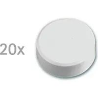 MAUL Rundmagnete , Kunststoff & Metall, Feinstruktur, Haftkraft 2 kg, ø 33 x 14 mm, weiß, 20 Stück
