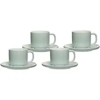 Ritzenhoff & Breker Tasse "Kaffeetassen mit Untertassen Jasper 240 ml 4er Set", grün (mint), 8 tlg., Keramik, Trinkgefäße, Tasse