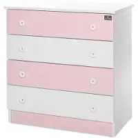 Lorelli Kommode Dresser 81 x 50 x 86 cm, 4 große Schubladen, schnelle Montage pink
