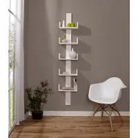 Ticaa kindermobel Kinderregal "Pepe", weiß (kiefer massiv weiß lackiert), B:35cm H:180cm T:16cm, Massivholz, Regale, Kinderregal, Wandregal aus massiver Kiefer