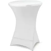 VCM Husse für Stehtisch | Stretch 80 x 80 x 110 cm | weißer Tischschutz | Stoffbezug