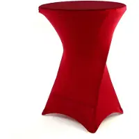 VCM Husse für Stehtisch | Stretch 80 x 80 x 110 cm | roter Tischschutz | Stoffbezug