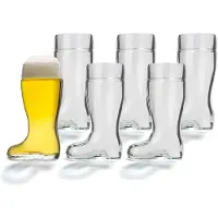 Stölzle Bierglas "Biergläser Stiefel 1000 ml 6er Set transparent"
