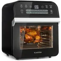 Klarstein AeroVital Cube Heißluftfritteuse 1600W 12l Timer 16 Programme schwarz Schwarz
