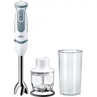 Braun MultiQuick 9 MultiQuick 5 Vario MQ 5220 WH, Pürierstab, 0,6 l, 1,2 m, 1000 W, Grau, Edelstahl, Weiß