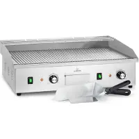 Klarstein Elektrogrill, Tischgrill mit LED-Anzeige, Elektrogrill für Balkon & Indoor, Edelstahl Elektro Grill, Grillplatte mit abnehmbarer Antihaftplatte & Spritzschutz,Grill Elektrisch 200 W