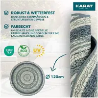 Floordirekt Indoor & Outdoor Teppich Zoe pflegeleicht & UV-beständig Rund 120 cm Blau