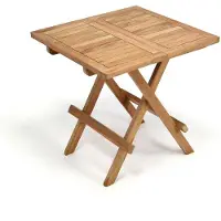 VCM Klapptisch | Beistelltisch klappbar | Gartentisch Teakholz | Blumentisch | Balkontisch | Maße 50 x 50 cm