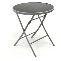 VCM Klapptisch | Glastisch | Stehtisch braun | klappbar Bistrotisch | Bartisch | Terrassentisch | Ø 70cm