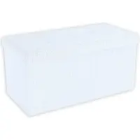 Intirilife Sitzbank 76x38x38 cm in SCHNEE WEIss