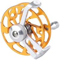 König Design Angelrolle Eisfischen Fliegenrolle Spinning 50 mm Aluminium Gold