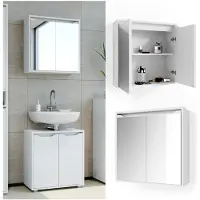 Vicco Badspiegelschrank Ruben Weiß 60 x 60 cm, Model 36207