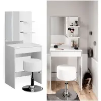 Vicco Schminktisch Isabelle Weiß 60 cm mit Hocker, Model 34446