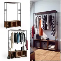 Vicco Kleiderschrank Fyrk Eiche rustikal 119.5 x 189 cm, Model 34198
