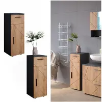 Vicco Midischrank Irma Goldkraft Eiche/Anthrazit 30 x 81 cm, Model 39458