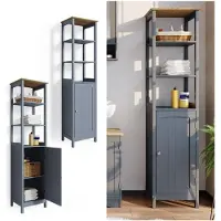 Vicco Badschrank Bianco Grau 40 x 160 cm, Model 33576