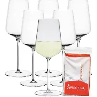 Spiegelau Weißweinglas "Weißweingläser + Poliertuch Definition 430 ml 6er Set transparent"