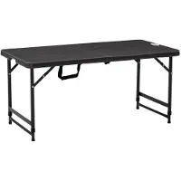 Outsunny Gartentisch, Höhenverstellbarer Klapptisch für 4 Personen 118x60x74 cm