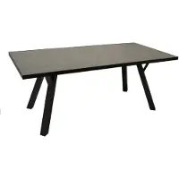 Degamo Tisch MANCIANO 180x90cm, Aluminium dunkelgrau + Glas in Keramikoptik dunkelgrau
