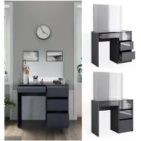 Vicco Schminktisch Sherry Anthrazit 90 cm mit Spiegel, Model 40838