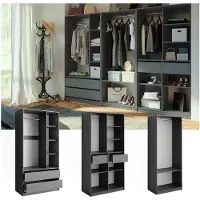 Vicco Kleiderschrank Elmo Anthrazit 280 x 200 cm 3er Set, Model 50211