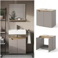 Vicco Waschbeckenunterschrank Marelle Greige 60 x 57.5 cm mit 2 Türen, Model 47655