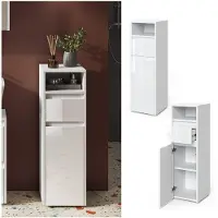 Vicco Midischrank Majest Weiß Hochglanz 30.2 x 96.3 cm, Model 40091