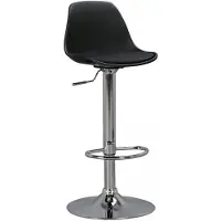 KADIMA DESIGN Barhocker BERN, Lederoptik, verchromtes Gestell, drehbar, max. 110 kg in Schwarz | Gr.: onesize