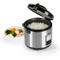 DS Produkte GOURMETmaxx Kompakt-Reiskocher & Dampfgarer, 1L, inkl. Dampfeinsatz, Gartopf, Reislöffel & Messbecher, Warmhaltefunktion, ideal für kleine Familien & Singles, spülmaschinengeeignet