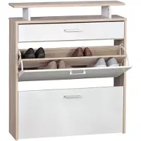 KADIMA DESIGN Schuhkipper | Sonoma Eiche, 80x95x24cm, Schublade | Gr.: onesize