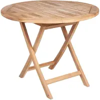 Riess Ambiente riess-ambiente Gartentisch EMPIRE TEAK - 90cm Teakholz rund klappbar Balkontisch Outdoor massiv