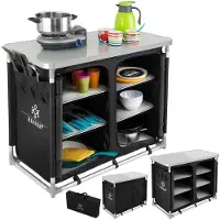 Kesser Campingschrank, Campingküche mit Aluminiumgestell, inkl.Tragetasche , Kocherschrank für Camping , Campingmöbel , Outdoor