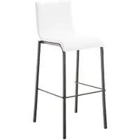 CLP Barhocker Avola Leder Flach B78 Metallgestell schwarz weiß
