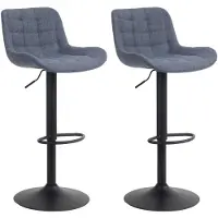 CLP 2er Set Barhocker Tover blau/Stoff