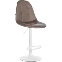 CLP Barhocker Elmore Kunstleder braun Material Gestell Metall matt weiss