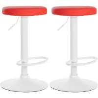 CLP 2er Set Barhocker Ponte Kunstleder höhenverstellbar und drehbar rot Material Gestell Metall matt weiss